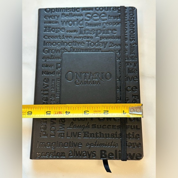 Black Embossed Ontario Canada Journal Notebook with Lined Paper - Picture 5 of 9